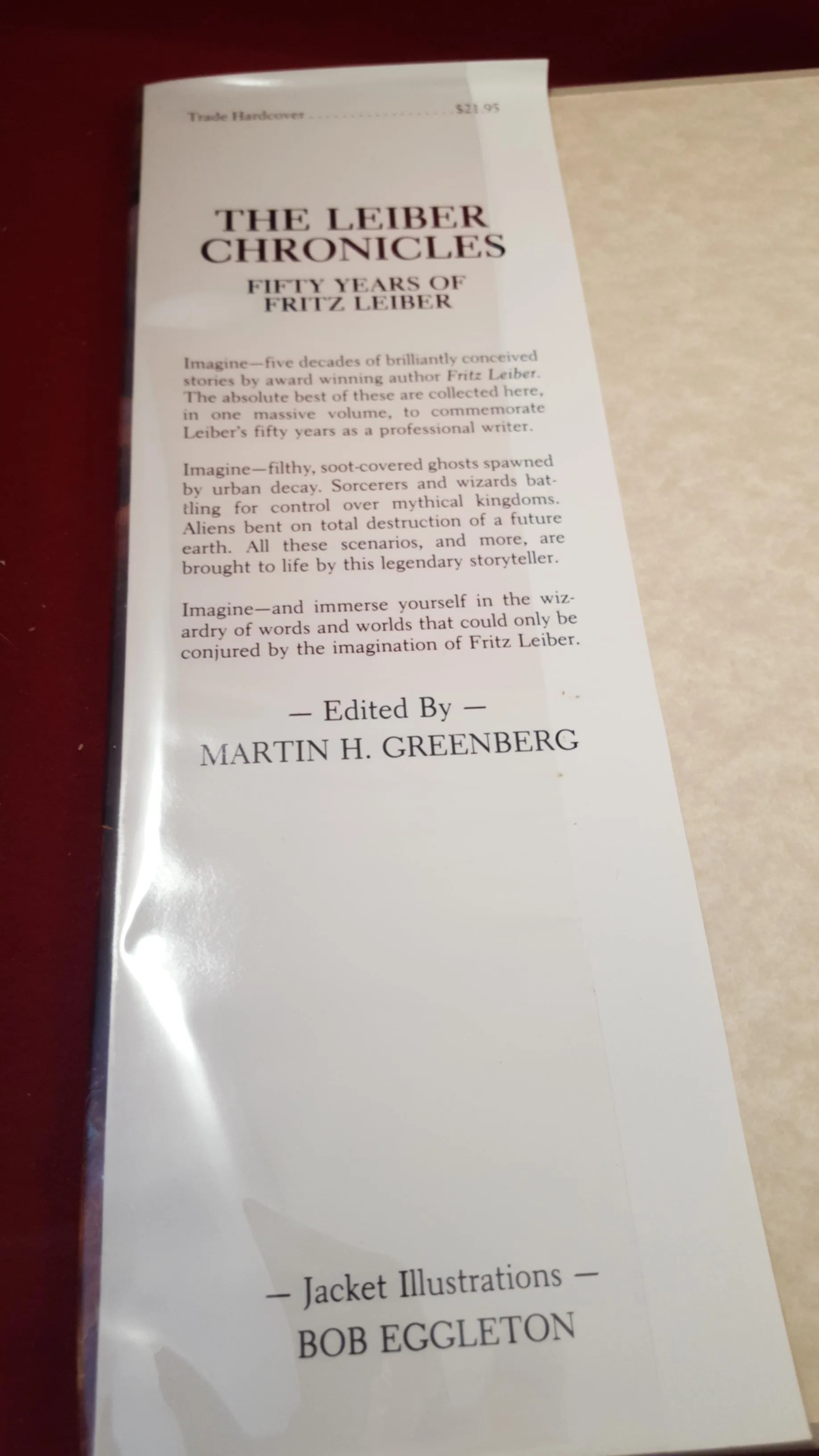 The Leiber Chronicles - 50 Years of Fritz Leiber, Dark Harvest, 1990, Signed Bob Eggleton