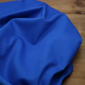 Tissu Fine Gabardine de coton unie Stretch - Bleu royal (Vendu par 10cm)