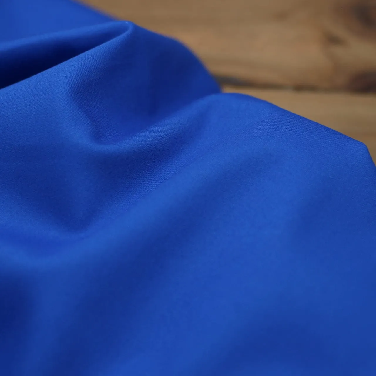 Tissu Fine Gabardine de coton unie Stretch - Bleu royal (Vendu par 10cm)