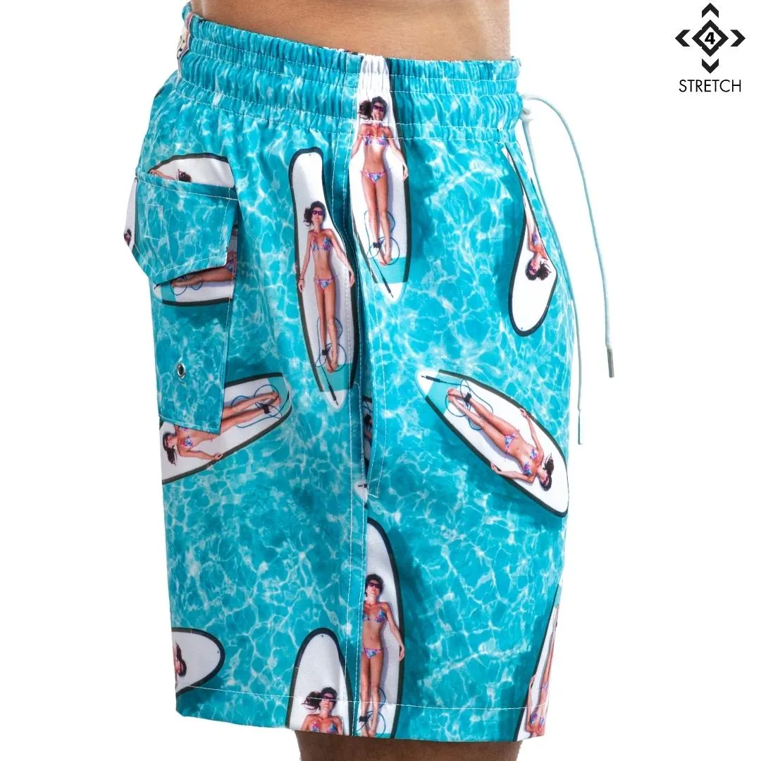 Traje de Baño con Estampado "Paddle Surf" para Hombre - 4 Way Stretch