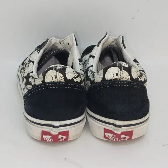 VANS Old Skool Gloww in the Dark Mens Pre-owned Suede Skulls Sneakers - sz. 6