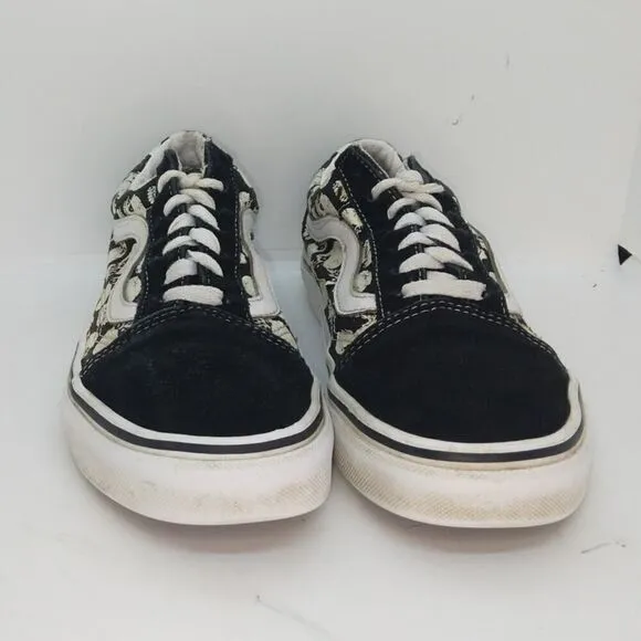 VANS Old Skool Gloww in the Dark Mens Pre-owned Suede Skulls Sneakers - sz. 6