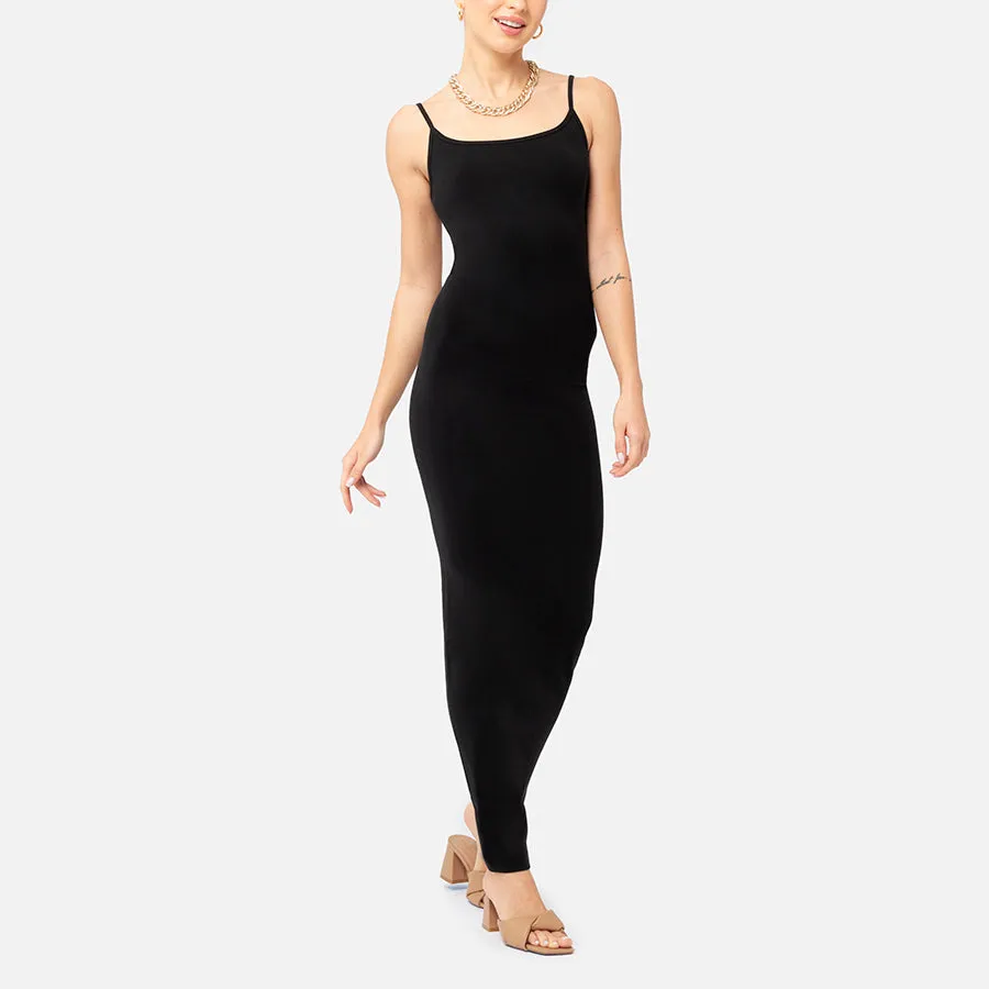 Vestido largo de tirantes delgados Stretch