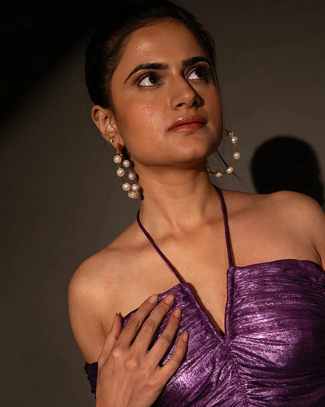 VIOLET RUCHED DRESS