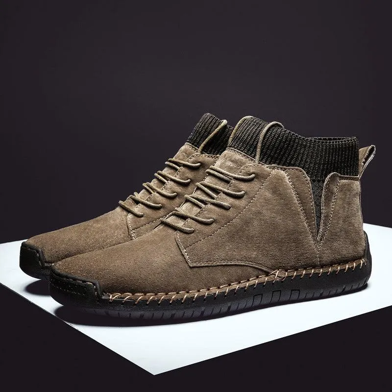 Winter Plus Cotton Plus Size Men'S High-Top Shoes Lace Up Wild Men'S Socks Warm Snow Boots