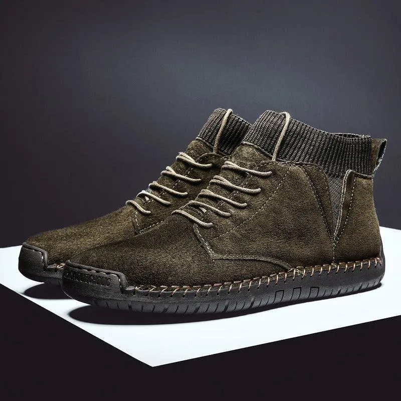 Winter Plus Cotton Plus Size Men'S High-Top Shoes Lace Up Wild Men'S Socks Warm Snow Boots