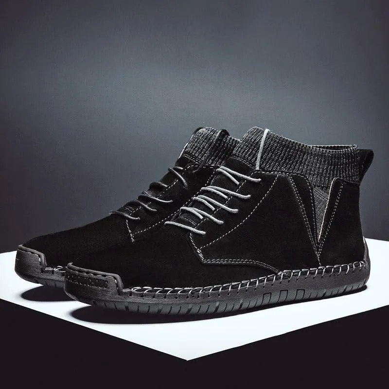 Winter Plus Cotton Plus Size Men'S High-Top Shoes Lace Up Wild Men'S Socks Warm Snow Boots