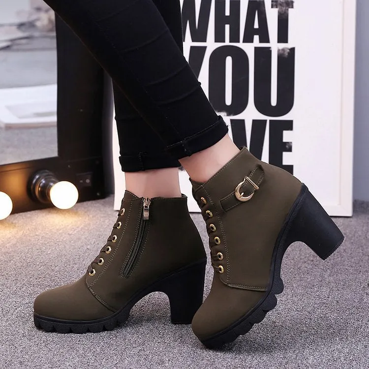 Women Cross strappy booties Martin boots Women
