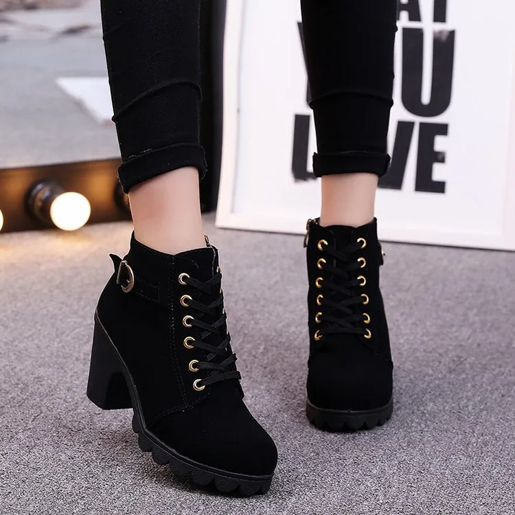 Women Cross strappy booties Martin boots Women
