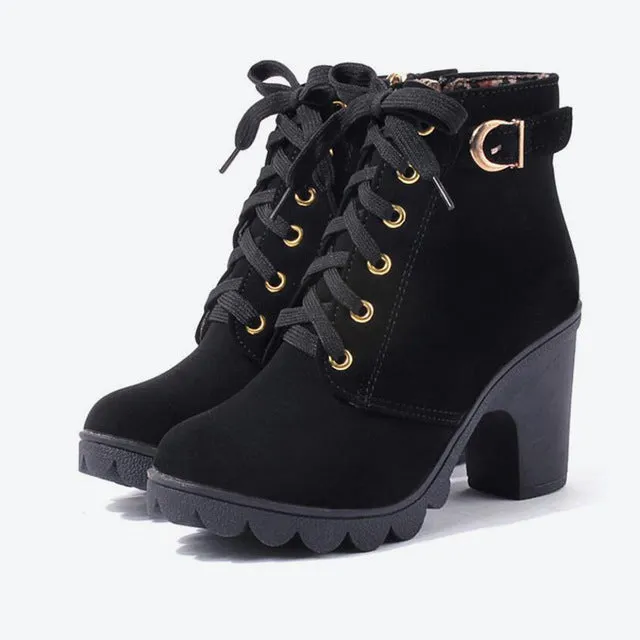Women Cross strappy booties Martin boots Women
