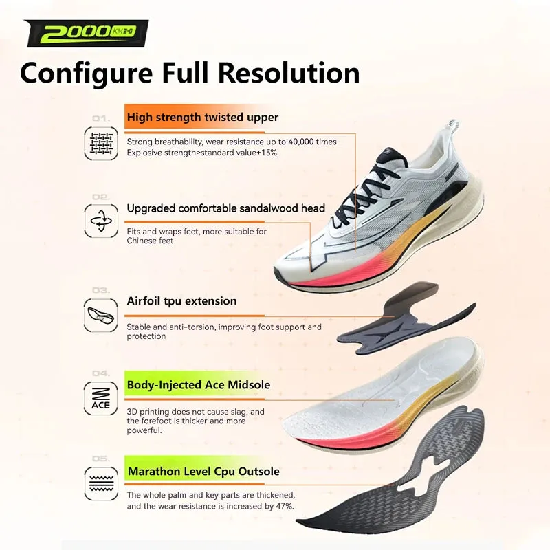 Xtep 2.0 Aero Running Shoes : Lightweight, Shock-Absorbing Sneakers for Speed & Comfort